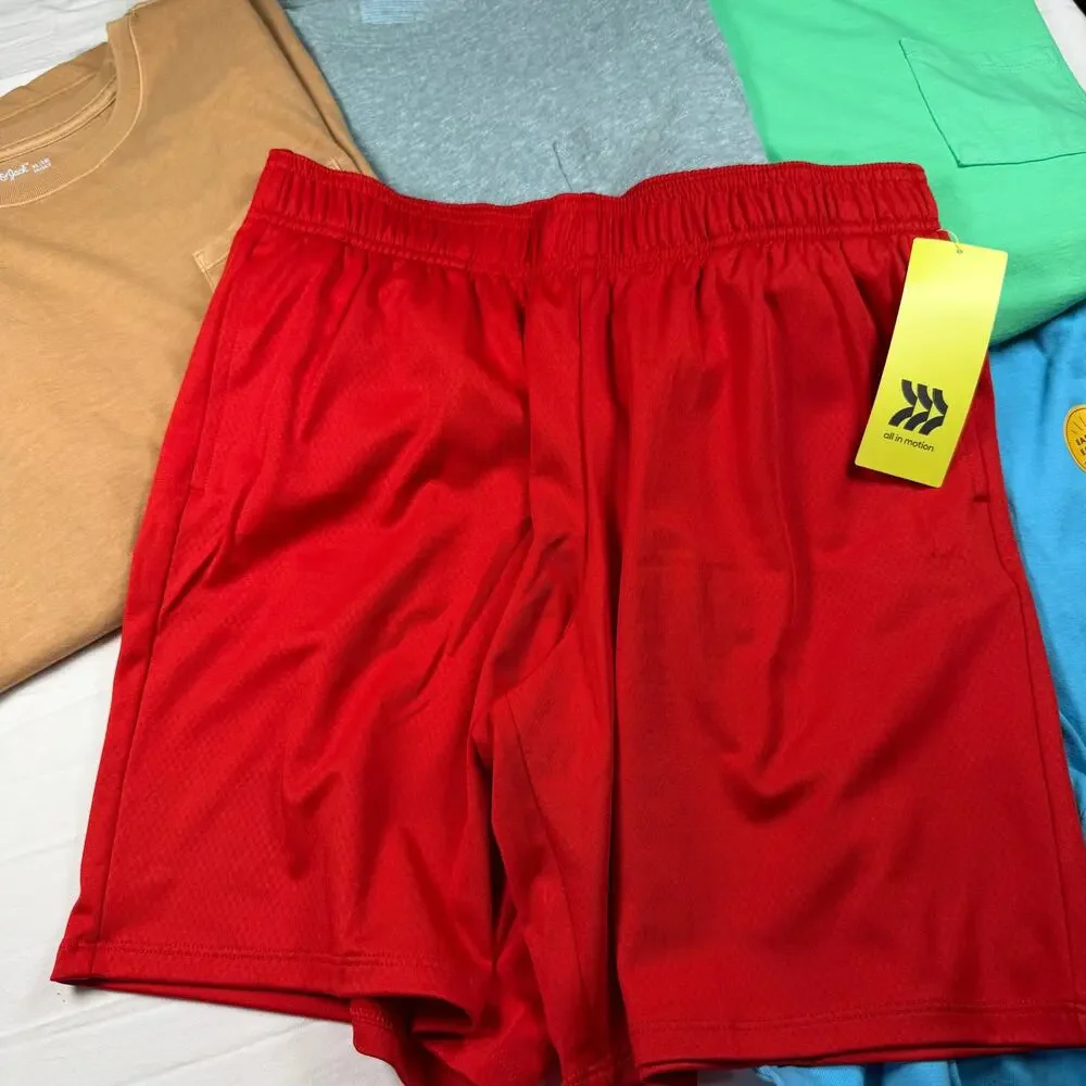 Cat & Jack Summer Lot Boys XL 14 & 14 Husky Shorts Short Sleeve Shirts NWT